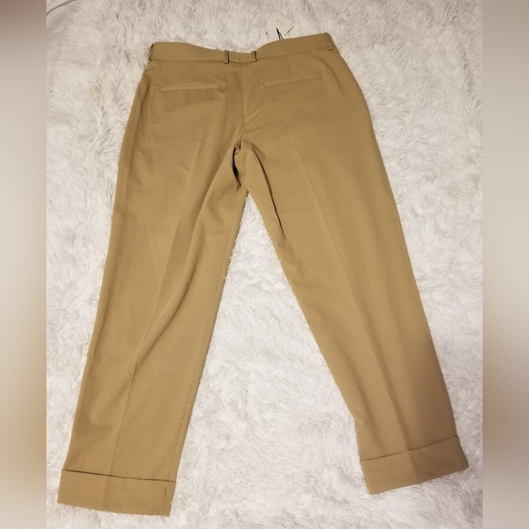 NWT Zara Dress Pants Women's Color Khaki Size 34 Bent From Below - Picture 3 of 14